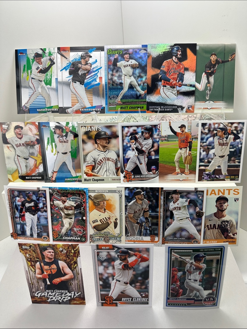 Bryce Eldridge Rookies Giants lot of 20 w/ Matt Chapman/Rafael Devers inserts